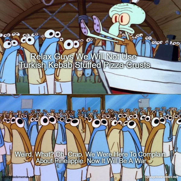 Italian Complaining about pineapple on pizza at Krusty Krab ft. Squidward